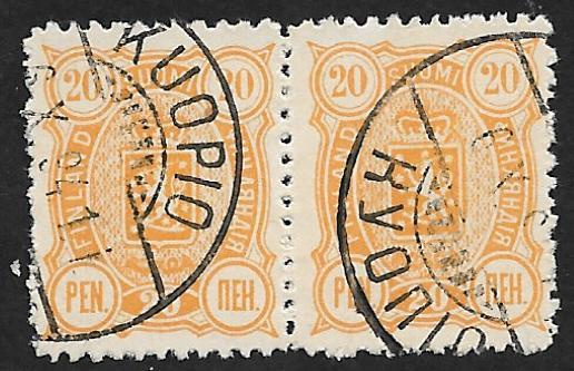 Vaakuna 1889 20p (LAPE 2x30B) OO pari roso