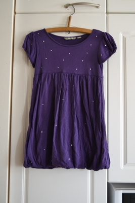 Lindex lila "timantti" tunika 128cm