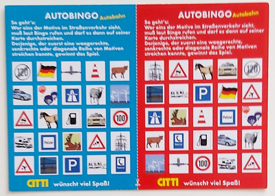 "Autobingo" KULKEMATON POSTIKORTTI