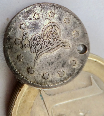 Turkki Ottomaanien Valtakunta 1 Kurush 1293 / n. 1900 Hopeaa