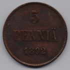 1892 5 penniä kl7/6 arvokas kolikko - pikkukuva 3
