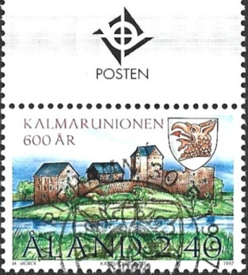 Ål 1997 Kalmarinunioni 2,40 mk välilöpari logo ** LaPe 129
