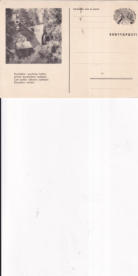 Kenttäposti. Kuuletko: pauhina loitto,   b582