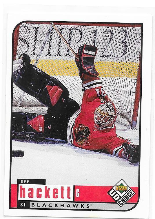 1998-99 UD Choice #49 Jeff Hackett Chicago Blackhawks MV