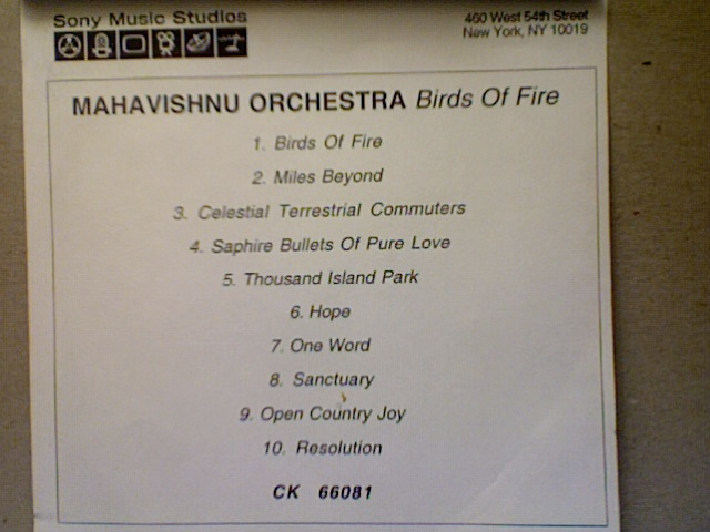 MAHAVISHNU ORCHESTRA :: BIRDS OF FIRE ::  PROMO CD !! 2000 !