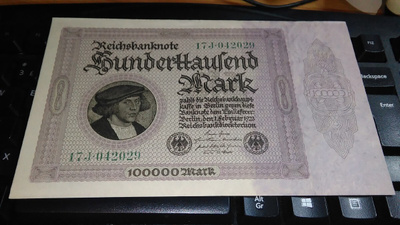 Germany Saksa 100000 Mark 1923 P83 UNC-