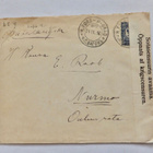 VANHA Kuori Venäjä - Suomi 1916 Sensuuri Vaasa Junaleima ym - pikkukuva 1