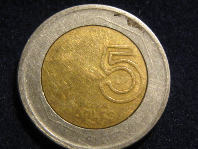 5 nuevos soles 1994.Peru