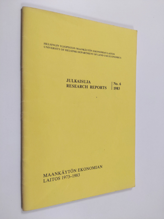 Maankäytön ekonomian laitos 1973-1983 N:o 6/1983