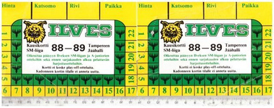 ILVES Kausikortti Vuodelta 88-89