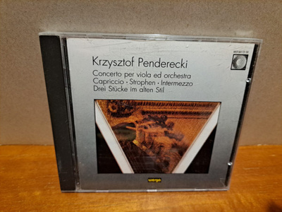 Penderrecki:Concerto per viola ed orchestra-Zimmerman etc CD