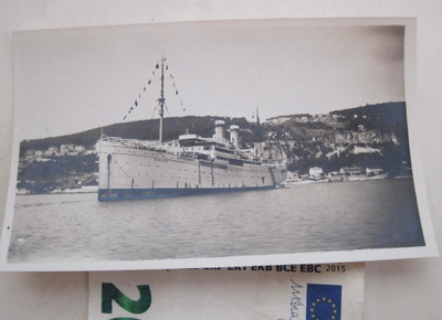 VANHA Valokuva Höyrylaiva Laiva Oceana 1920-l