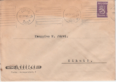 Postileima Turku 12.12.1946