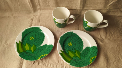 Iittala Marimekko Primavera vihreä, neljä osaa