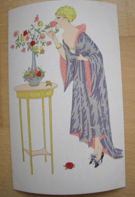 VANHA Postikortti Xavier Sager Art Deco n. 1920 HUIPPUKUNTO