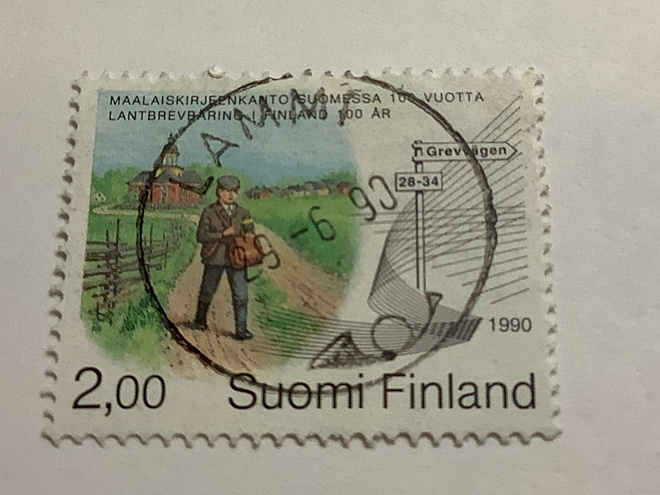 1110/ 1990 Maalaiskirjeenkanto o loisto leimattu