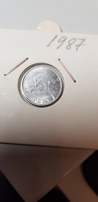 5 penniä 1987    KL 7-8