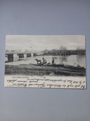 Iisalmi, silta, veneitä rannassa v.1909