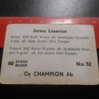 K14. Champion Monte Carlo # 52 Jorma Lusenius Austin Mini Co - pikkukuva 2