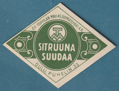 VANHA JUOMAETIKETTI - SITRUUNA SUUDAA OULU (K16-S1)