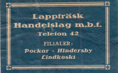 Lappträsk Handelslag m.b.t.   b352