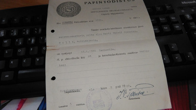 Impilahti Papintodistus 1940 26/7