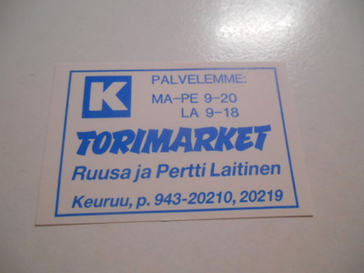 TT Etiketti T-Torimarket Keuruu