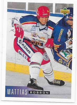 1995-96 SWE Upper Deck #142 Mattias Bosson Malmö Pelicans