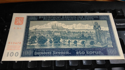 Bohemia Moravia 100 korun 1940 P6s specimen UNC