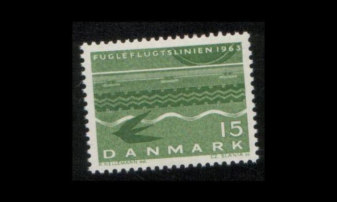 Tanska 413x ** Lauttalinja Linnuntie x-paperi (1963)