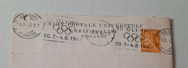 Olympialeima 20.7-4.8.1940 ,Helsinki 5.IX.39