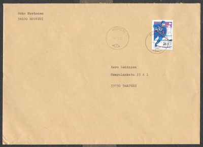 Postilähetys - Jääkiek. MM (LAPE 1126) Ruovesi 4.3.1991