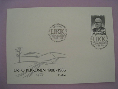 FDC Urho Kekkonen 1900 – 1986 ensipäivänkuori