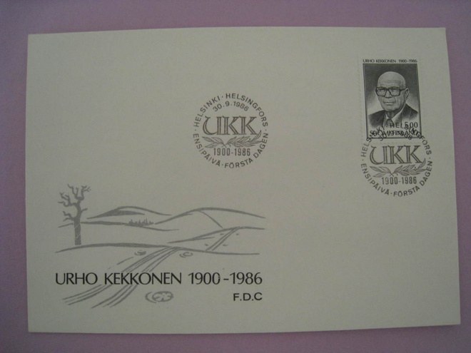 FDC Urho Kekkonen 1900 – 1986 ensipäivänkuori