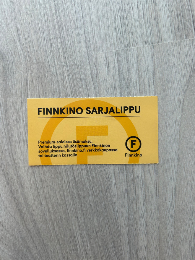 Finnkino sarjalippu, voimassa 8.12.2026 asti