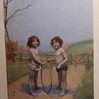 Kaksi amoriinia leikkivät vanteella, p. 1905 - pikkukuva 1