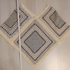 Alina´s Handmade käsin virkattu Poncho valkoinen - harmaa - pikkukuva 4