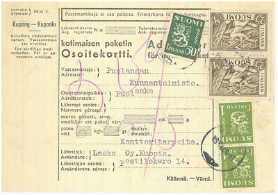 1930 25mk puunhakkaaja ym varovasti paketti