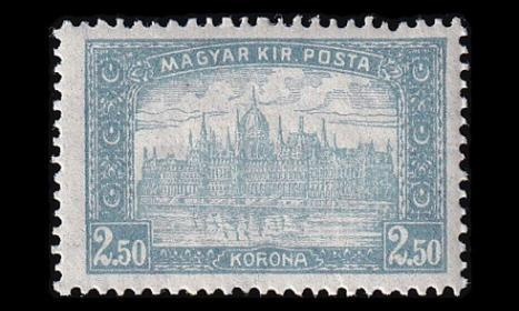 Unkari 355 ** Parlamenttitalo 2.50 Kr (1921)