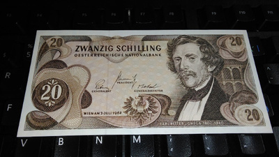 Austria Itävalta 20 Schilling 1967 sn686 UNC