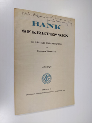 Håkan Nial : Banksekretessen : en rättslig undersökning (...