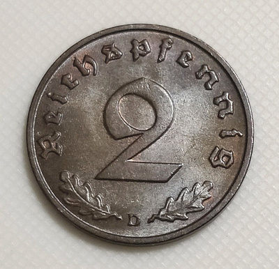 Saksa 2 Pfennig 1939D