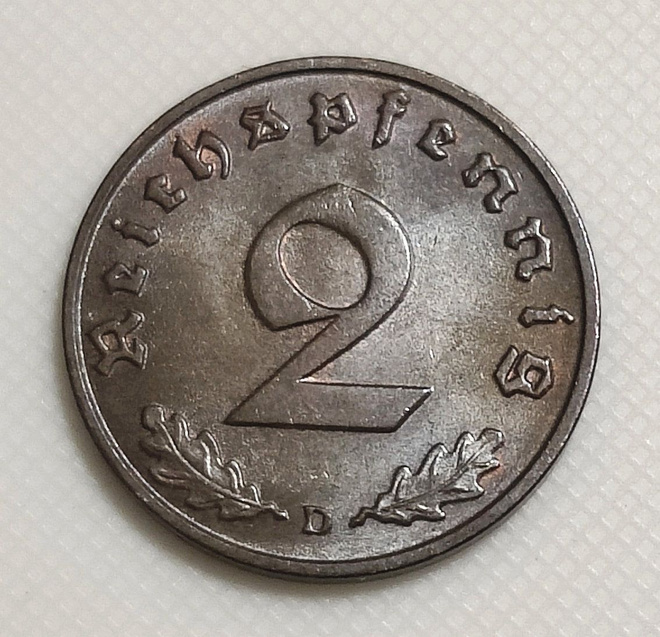 Saksa 2 Pfennig 1939D