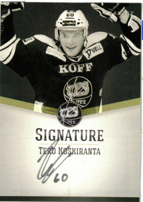 2012-13 Cardset TERO KOSKIRANTA TPS Signature nimmarI