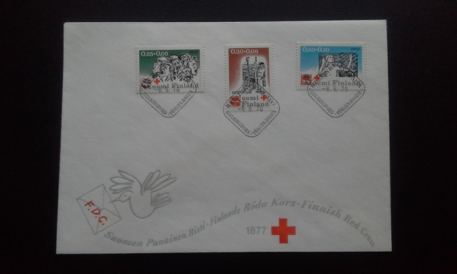 FDC Punainen Risti 8.5.1970 LaPe 672-674