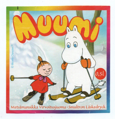 MUUMI Etiketti, Metsämansikka Virvitusjuoma.