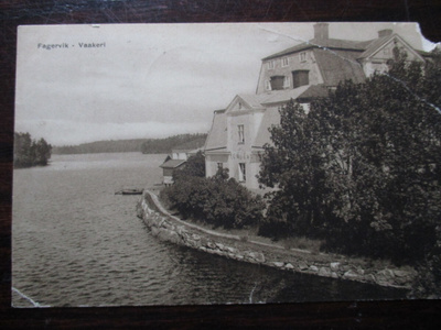 VANHA POSTIKORTTI FAGERVIK - VAAKERI RUOTSIIN 1922  (K12-97)