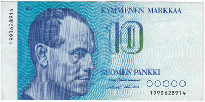 10 Markkaa 1986 1993... kl.5