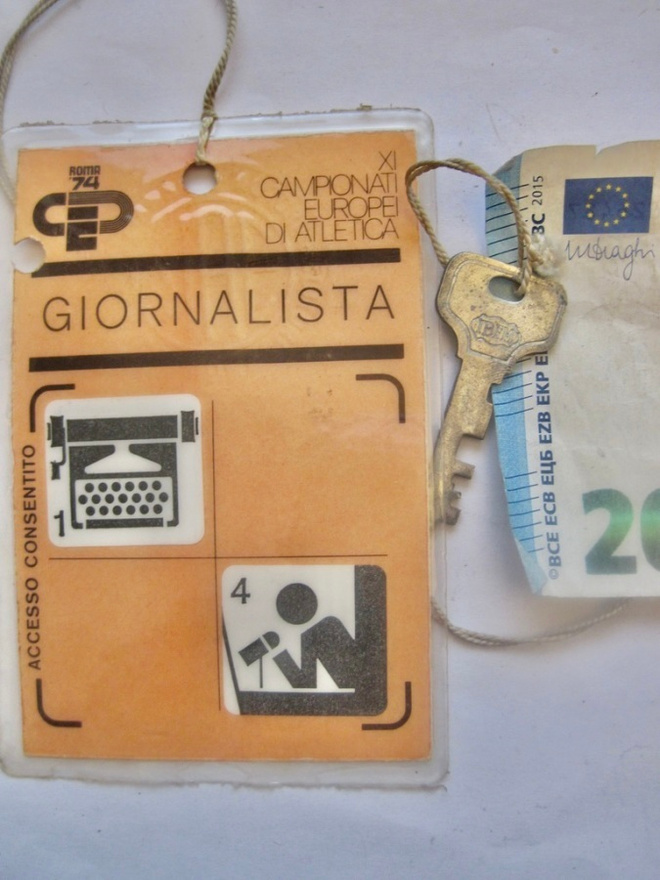 VANHA Kisapassi Yleisurheilu EM-Kisat 1974 Rooma Lehdistö