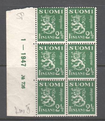 M30 numerokuusilo 2½ mk vihreä No: 726